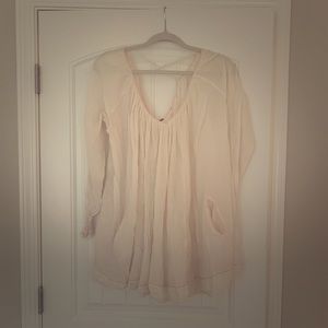 Free People White Swimsuit Cover Up with Pockets